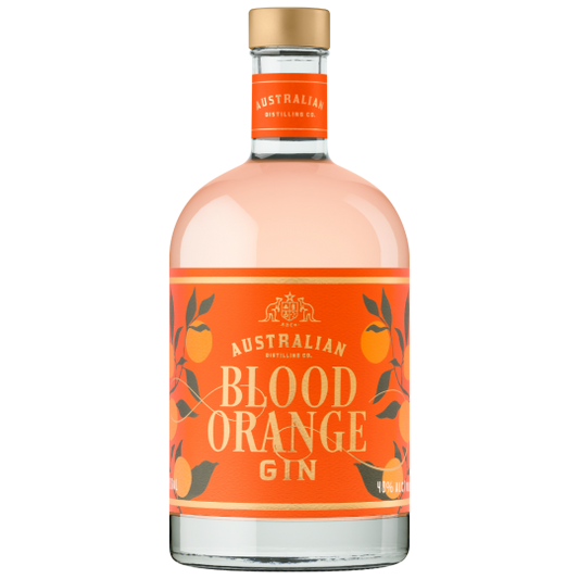 Australian Distilling Co Blood Orange Flavored Gin by Paramount in a 700ml bottle, showcasing vibrant orange-infused gin.