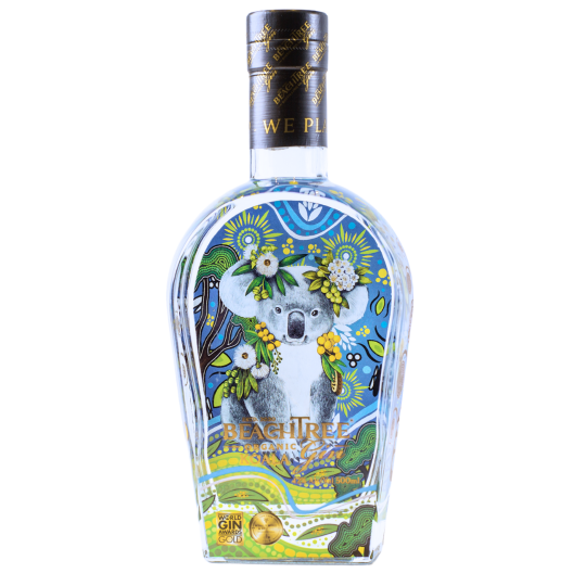 Beachtree Organic Koala Gin 500mL by Paramount, a flavored gin with botanical and organic ingredients in a clear bottle.