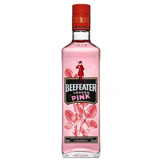 Beefeater Pink Gin 700mL bottle, flavored gin by Paramount, with pink hue and elegant label visible on the bottle.