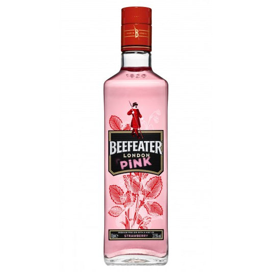 Beefeater Pink Gin 700mL bottle, flavored gin by Paramount, with pink hue and elegant label visible on the bottle.