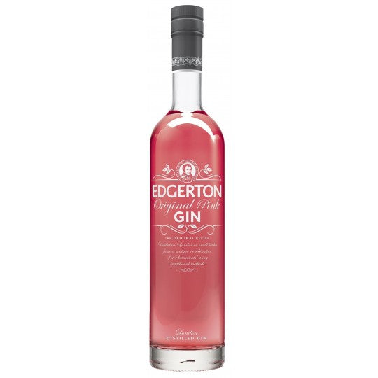 Edgerton Original Pink Gin by Paramount in a 700mL bottle, showcasing a vibrant pink flavored gin with a smooth, appealing appearance.