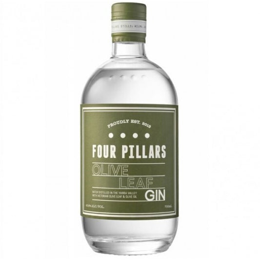 Paramount Four Pillars Olive Leaf Gin 700ml bottle with clear label, showcasing premium flavored gin with olive leaf infusion.