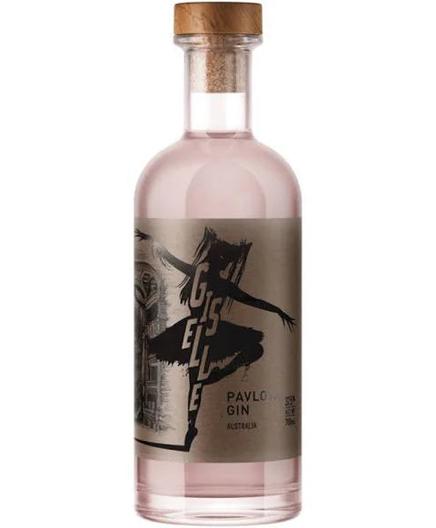 Nosferatu Distillery Giselle Pavlova Gin, 700mL flavored gin from Paramount, with a clear bottle showcasing the vibrant gin inside.