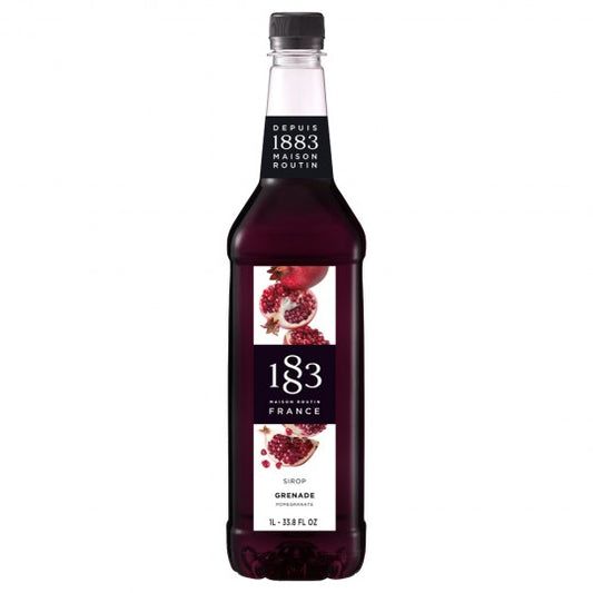 Paramount 1883 Pomegranate Syrup in a glass bottle, 1 liter, flavored syrup for beverages and culinary use