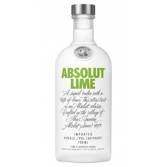 Paramount Absolut Vodka Lime flavored vodka bottle, 700ml, featuring a clear glass bottle with lime flavor branding.
