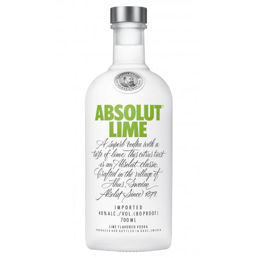 Paramount Absolut Vodka Lime flavored vodka bottle, 700ml, featuring a clear glass bottle with lime flavor branding.