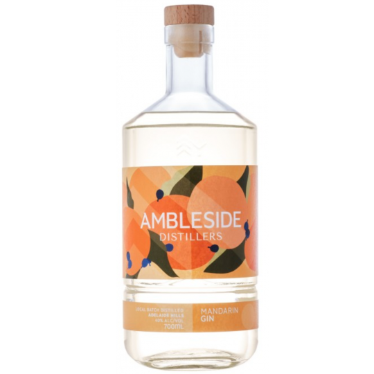 Bottle of Ambleside Distillers Mandarin Gin by Paramount, 700ml, with a clear label and elegant packaging.