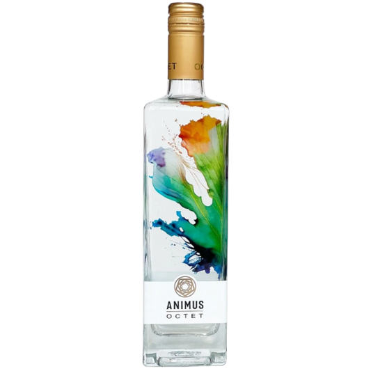 Paramount Animus Distillery Octet Gin 700ml bottle with clear glass and label, showcasing the premium gin inside.