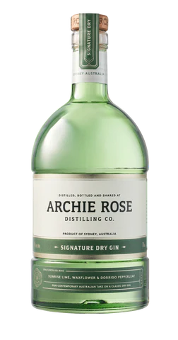 Paramount Archie Rose Lemon Scented Gum Gin 700ml bottle with clear label on a white background.