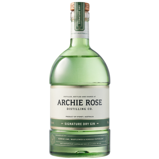 Paramount Archie Rose Signature Dry Gin 700ml bottle with clear label and elegant design, showcasing premium gin packaging.