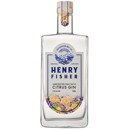 Henry Fisher Citrus Gin by Paramount in a 700ml bottle, with a clear label showcasing the citrus flavor and premium gin packaging.