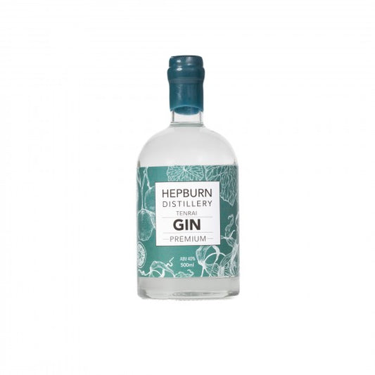 Paramount Hepburn Distillery Tenrai Gin 500ml bottle with clear label and elegant packaging, showcasing premium craft gin.