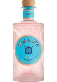 Bottle of Malfy Gin Rosa 700ml by Paramount, featuring pink gin with citrus and juniper flavors in a clear glass bottle.