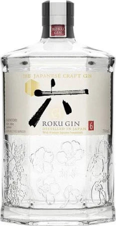 Paramount Roku Gin 1Lt bottle, clear glass with label, showcasing a premium Japanese gin with botanical infusions.