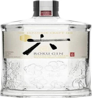 Bottle of Paramount Roku Gin 700ml with clear label and distinctive Japanese-style packaging on a white background.
