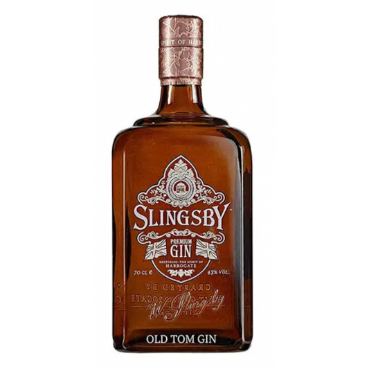 Bottle of Paramount Slingsby Old Tom Gin 700ml with label featuring vintage-style design and clear branding.