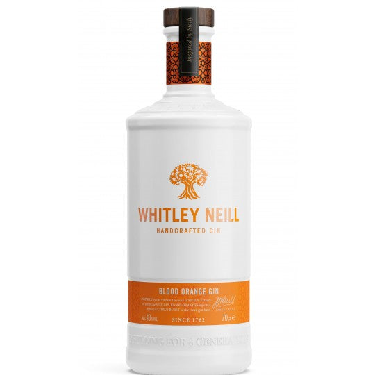 Whitley Neill Blood Orange Gin 700ml bottle from Paramount with orange-flavored gin and distinctive label.