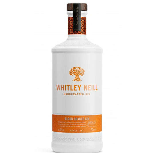 Whitley Neill Blood Orange Gin 700ml bottle from Paramount with orange-flavored gin and distinctive label.