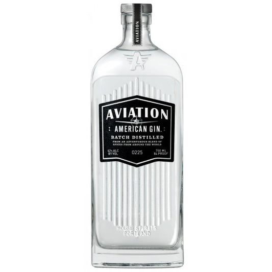 Aviation American Gin 700ml bottle by Paramount, featuring clear glass with a stylish label and gold accents on a white background.