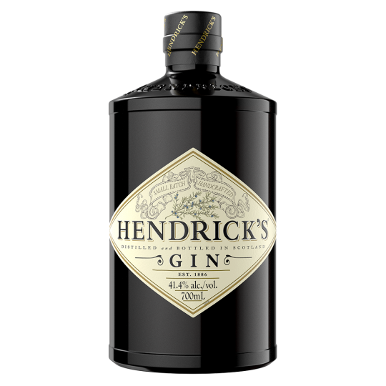 Bottle of Paramount Hendrick's Gin 700ml, an international gin with distinctive botanical flavor in a clear glass bottle