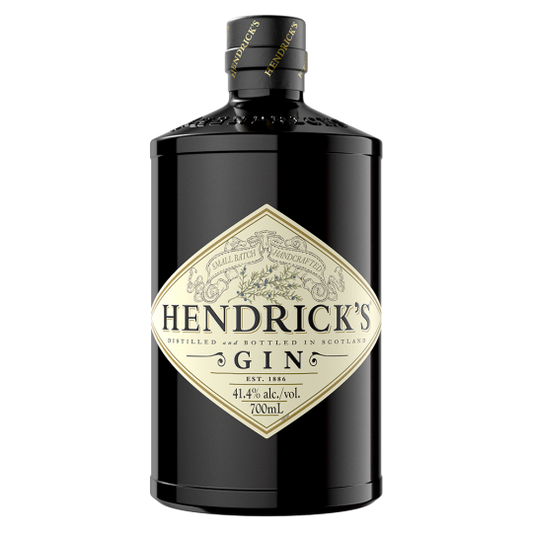 Bottle of Paramount Hendrick's Gin 700ml, an international gin with distinctive botanical flavor in a clear glass bottle
