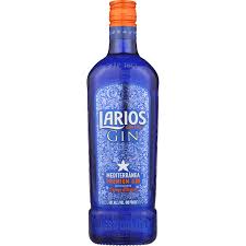 Bottle of Paramount Larios International Gin 700mL with clear label and elegant glass bottle design.
