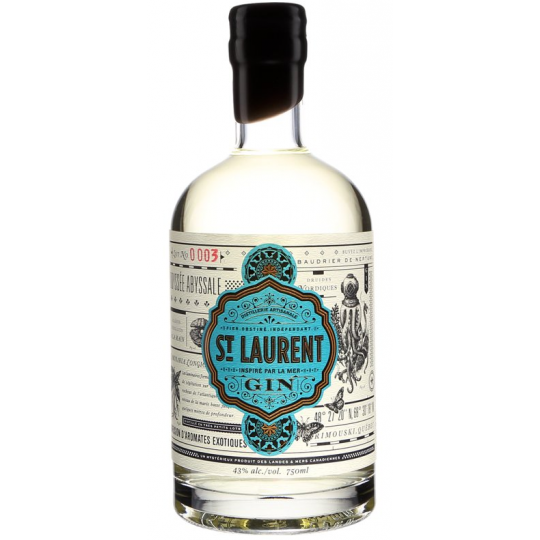 Paramount St Laurent Canadian Gin Vieux in 700ml bottle, showcasing a clear glass bottle with a minimalist label and elegant design.