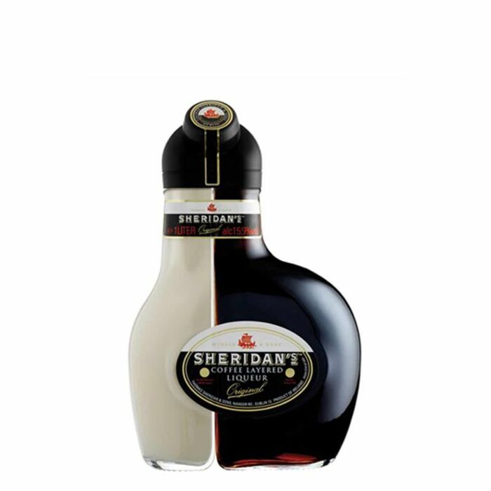 Paramount Sheridan's Coffee Layered Liqueur 1Lt bottle with a layered coffee and cream appearance, premium liqueur for cocktails and sipping.