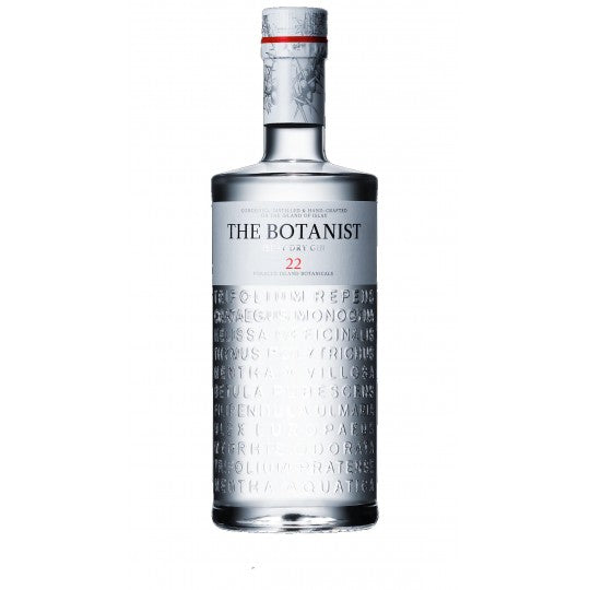 Botanist Islay Dry Gin 700ml bottle from Paramount, featuring a clear glass bottle with a leafy green label and botanical illustrations.