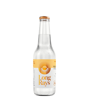 Long Rays Premium Australian Native Tonic mixer from Paramount in a 275ml bottle, featuring vibrant native botanical ingredients.