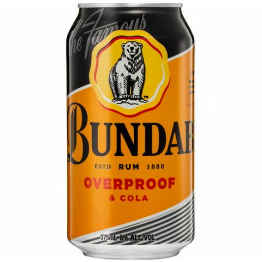 Paramount Bundaberg Op Rum & Cola non-alcoholic canned beverage, 375ml, with colorful label and can design.