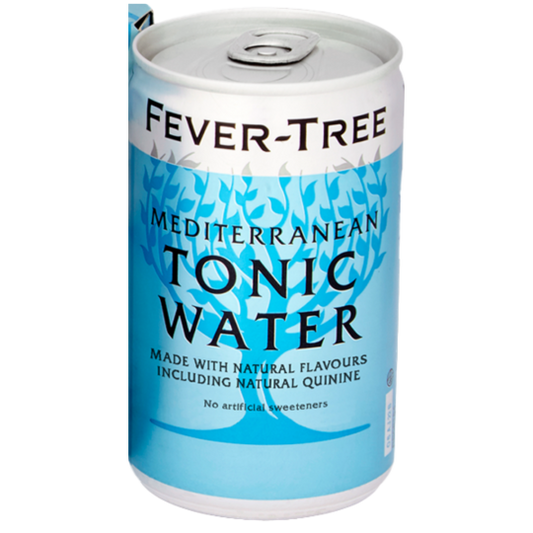 Paramount Fever Tree Mediterranean Tonic in 150ml bottles, 8-pack, non-alcoholic beverage with floral and citrus flavors.