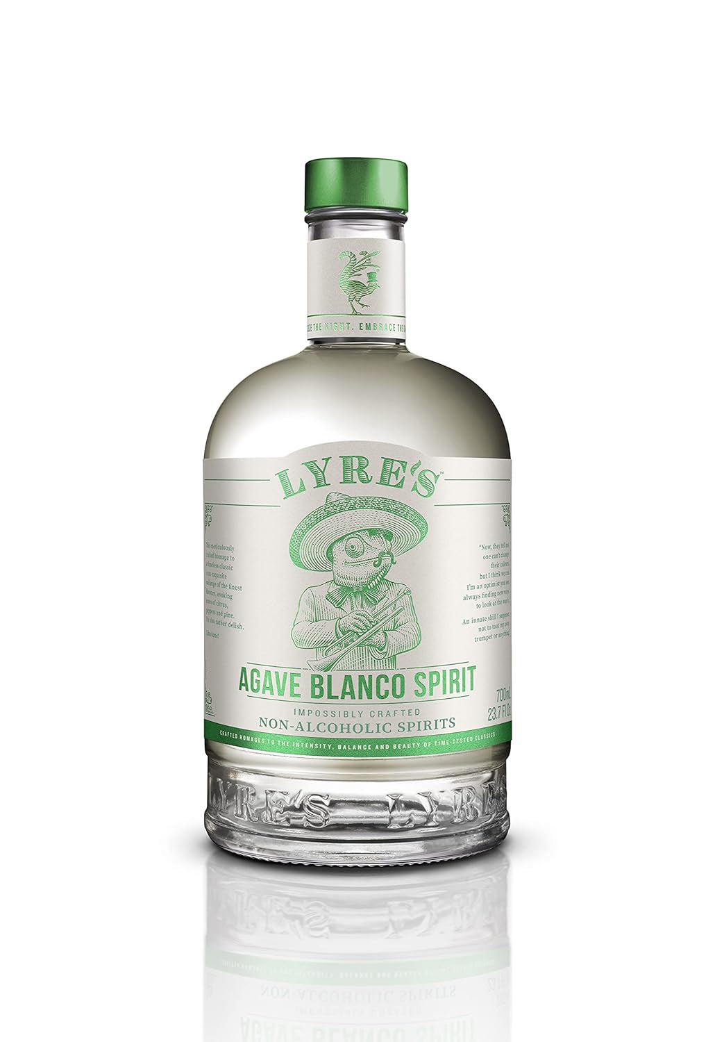Paramount Lyre'S Agave Blanco non-alcoholic spirit in 700ml bottle, clear liquid with label, suitable for cocktail mixing.