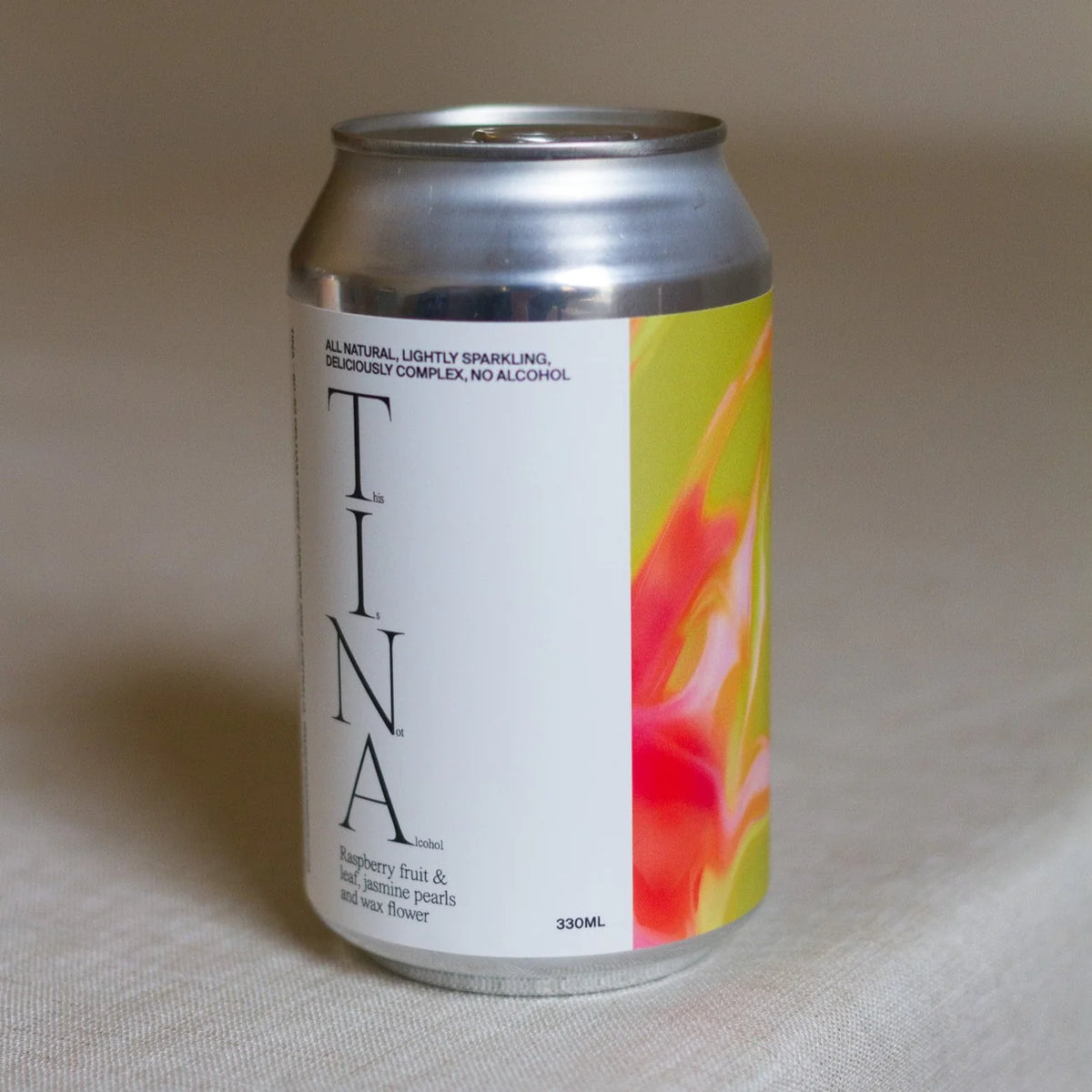 Paramount Tina Drinks 2.0 sparkling raspberry, jasmine, and waxflower non-alcoholic beverages in 330ml bottles, pack of 24.