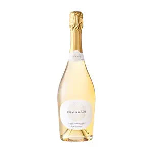 French Bloom Non-Alcoholic Sparkling Chardonnay by Paramount in a 750ml bottle with a golden sparkling wine appearance.