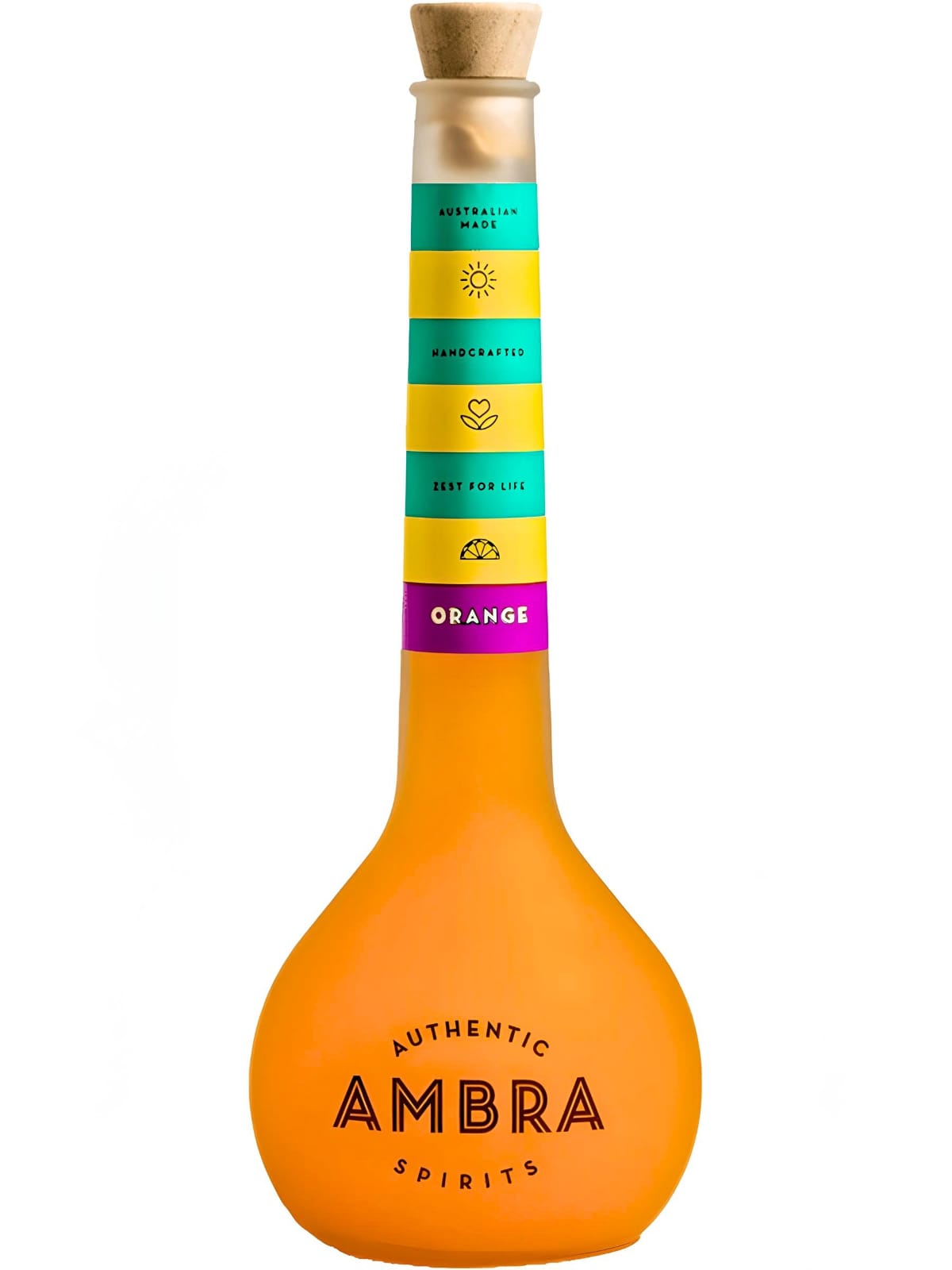 Amber orange liqueur in a 500ml Paramount bottle with a vibrant label and orange hue.