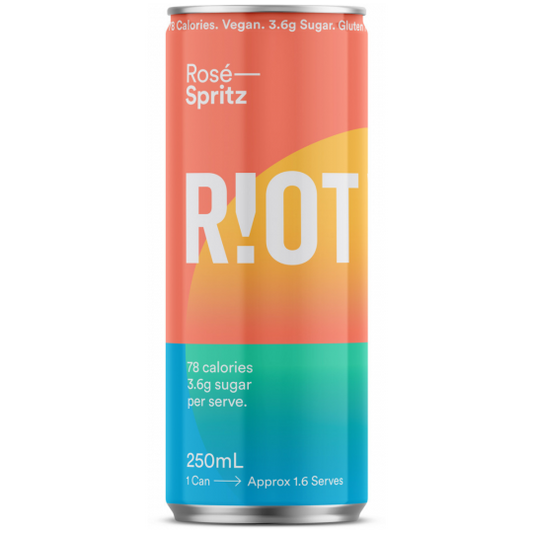 24-pack of Paramount Riot Wine Pinot G 250ml cans featuring Pinot Gris & Grigio in slim, modern cans for easy enjoyment.
