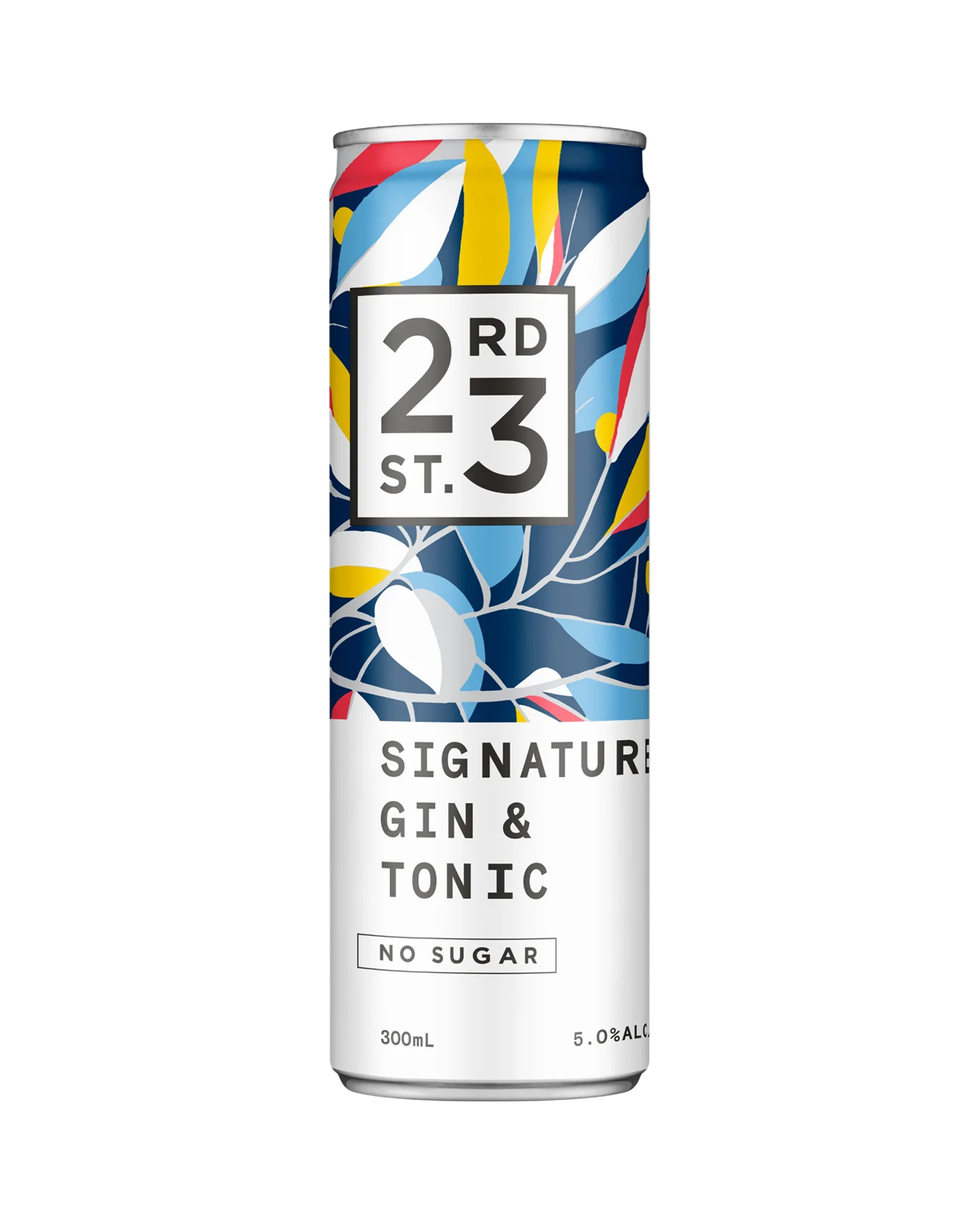 Pack of 24 Paramount 23rd Street Gin & Tonic premix cans, 300ml each, ready-to-drink beverage with gin and tonic flavor.