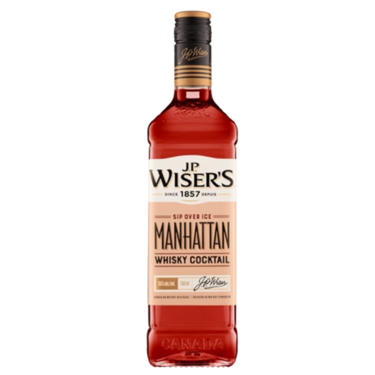 Paramount JP Wisers Manhattan Whisky Cocktail premix in a 750ml bottle, ready to enjoy a classic cocktail at home.