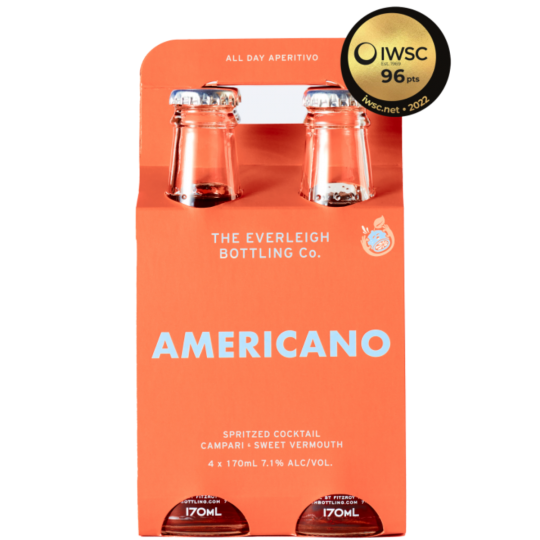 Pack of 24 Paramount The Everleigh Bottling Co Americano Sparkling Premix Bottled Cocktails, 170ml each.