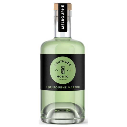 Paramount Melbourne Martini Southside Mojito premixed cocktail in 700ml bottle, featuring fresh mint and lime flavors.