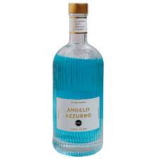 Maybe Sammy Angelo Azzurro cocktail in a 100ml Paramount premixed cocktail bottle, vibrant blue color, ready to serve.