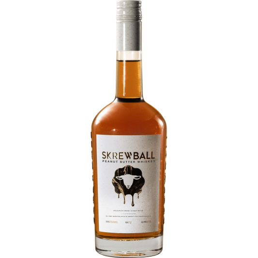 Skrewball Peanut Butter Flavored Whiskey 750mL bottle, premixed cocktail by Paramount with creamy peanut butter flavor.