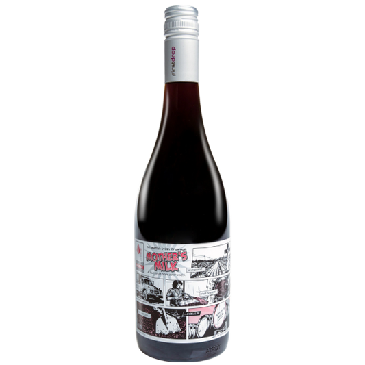 Paramount First Drop Mother's Milk Shiraz 750ml red wine bottle with dark glass and label featuring the wine's name and brand.