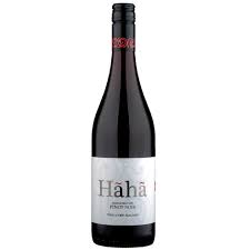 Bottle of Haha Marlborough Pinot Noir red wine by Paramount, 750ml, with deep red color and elegant label.