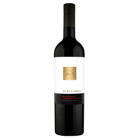 Paramount Hares Chase Marananga Cabernet Shiraz red wine bottle, 750ml, with a dark label and elegant glass.