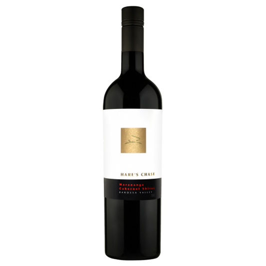 Paramount Hares Chase Marananga Cabernet Shiraz red wine bottle, 750ml, with a dark label and elegant glass.