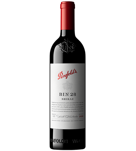 Paramount Penfolds Bin 28 Shiraz 2020 red wine bottle with label, 750ml, showcasing deep red color and elegant packaging.