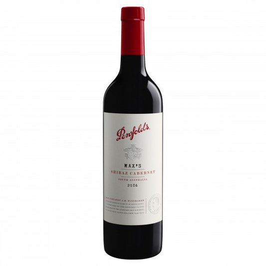 Paramount Penfolds Maxs Shiraz Cabernet red wine bottle, 750ml, with dark glass and wine label visible.