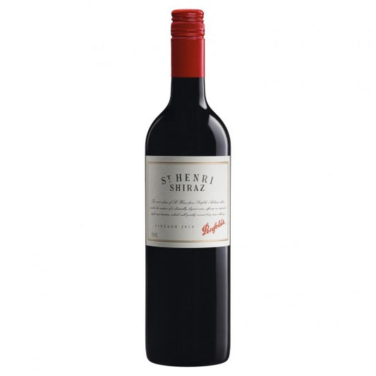 Paramount Penfolds St Henri Shiraz 2018 red wine bottle, 750ml, with deep red label and elegant glass bottle.